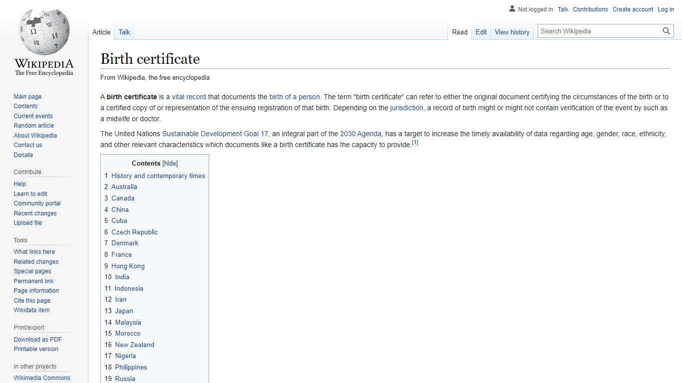 Birth certificate - Wikipedia